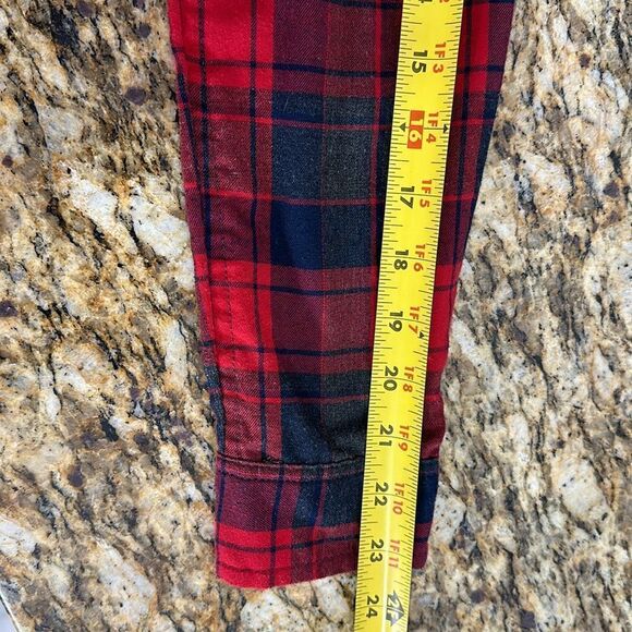 American Eagle Outfitters Boyfriend Fit Red Plaid Button Down Shirt Size S - Picture 9 of 10